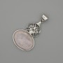 Rose Quartz Cabochon Pendant 50x28mm – Silver-Tone Metal