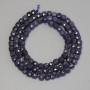 Sapphire Beads, Faceted Cube, 4 mm Diameter ± on Thread, Length 39 cm