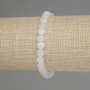 Bracelet with faceted rock crystal coin beads, 6mm, 18 cm long, elastic