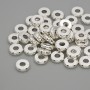 Bead insert, silver-tone color, size about 7.5×2 mm, hole diameter about 2.5 mm, packaging 20 g (approx. 40 pcs)