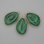 Malachite Pendant in Gold-Tone Metal Setting, 21×35 mm+