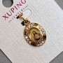 Pendant 'Icon' Xuping with white crystals, diameter 20x13 mm, length 24 mm, 18K plating