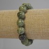 Serpentine natural stone bracelet — smooth beads, 15 mm diameter, 18 cm long (stretch)