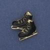 Skates brooch pendant with black enamel and gold-tone metal 23x32 mm+