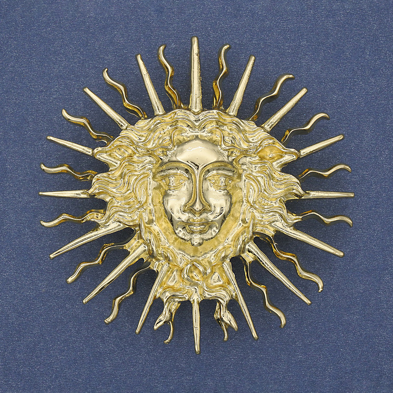 Yarilo Brooch-Pendant in Golden Metal 59mm+