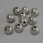 Bead insert finding, silver-colored, 8 mm diameter +- hole, hole diameter 2-3 mm +- packaging 20 g (~ 10 pcs)