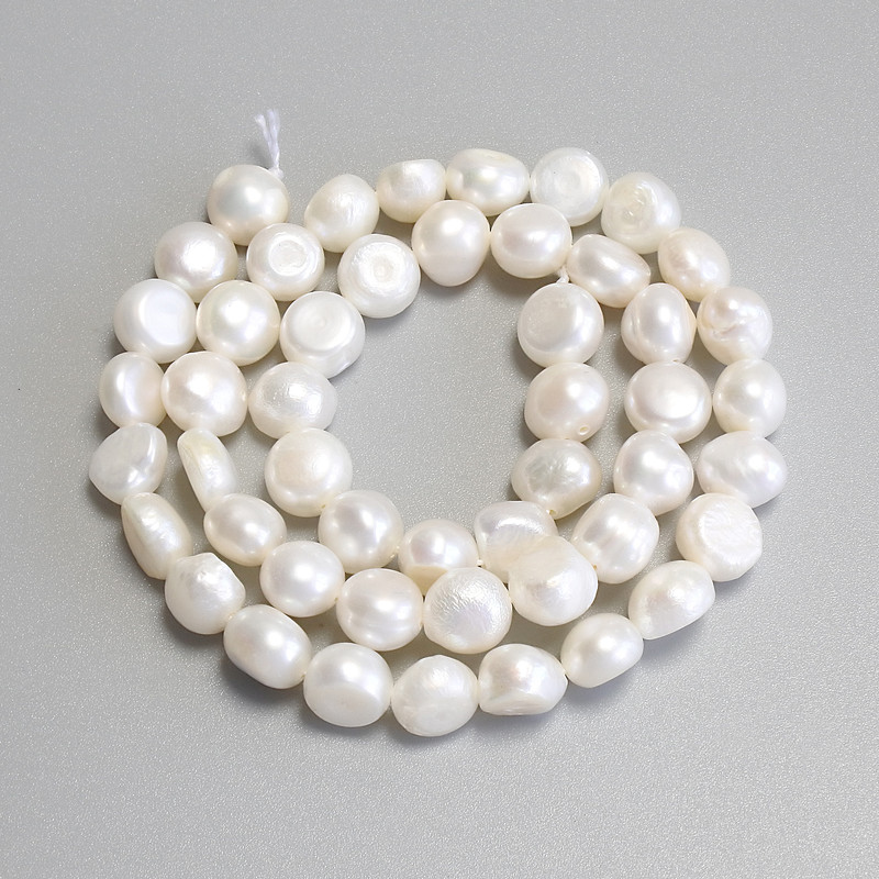 Freshwater Pearl Beads, diameter 7–7.5×7 mm, on thread, length 34 cm+