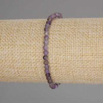 Amethyst bracelet faceted bead, diameter 4mm +/-, length 18cm +/- stretch