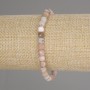 Pink Opal Bracelet with Faceted Cubes, 5x5 mm, length 18 cm +/- stretch
