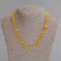 Citrine Faceted Necklace, diameter 9.5×8.5 mm, length 50 cm ±, with clasp