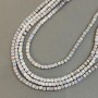 Beads Czech Crystal gray with gasoline finish on thread, faceted cube, diameter 4x4 mm, length 38 cm + -