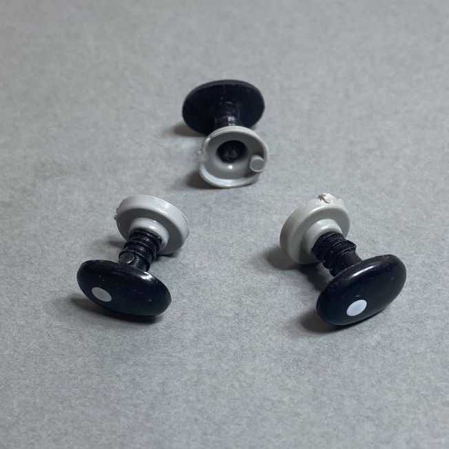 Black oval toy eyes 13x10 mm, packaging 50 pairs