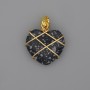 Heart Pendant in Braided Snow Obsidian, 21x21 mm, diameter 30 mm