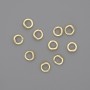 Ring fittings (ring protectors) non-separable with two holes, 5x2 mm+- hole diameter, 3.3 mm+- gold-colored metal, packaged 10 pcs+