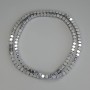 Hematite beads, silver color, faceted 4x4 mm ± on thread, length 40 cm+