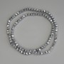 Hematite beads, silver color, diamond-shaped 4x4 mm ± on thread, length 40 cm+