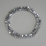 Hematite Beads Silver Color Cube 3×3 mm with Transverse Hole on Beading Thread, 38 cm Length