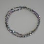 Rainbow hematite beads, rainbow color, faceted, 2x2 mm diameter, on beading wire, 40 cm length