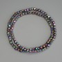 Rainbow hematite beads, faceted, diameter 3.5x3.5 mm, on thread, length 40 cm+
