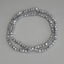 Hematite beads, silver color, faceted, diameter 3.5 x 3.5 mm, on a thread, length 40 cm+