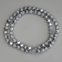 Hematite Beads, Silver Color, Faceted, 6x6 mm, on a beading thread, length 40 cm+