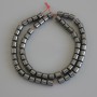 Hematite cylinder beads 6x6mm +/- on thread, length 40 cm+