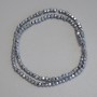 Hematite beads, silver color, faceted 3x3 mm, on a fishing line, length 38 cm+