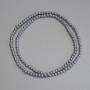Hematite beads, silver color, smooth ball 3mm +- on fishing line, length 39 cm+