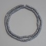 Hematite Beads Silver Color Faceted Rondel 4×2 mm ± on Beading Thread, Length 38 cm+