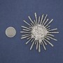 Sun Magnetic Brooch, Silver-Tone Metal, 76mm+