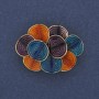 Accent Brooch-Pendant 36x26mm with Colored Enamel and Gold-Tone Metal