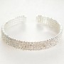 Four-row bracelet with white crystals
