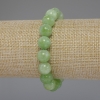 Chrysoprase Olivine Bracelet with Smooth Beads, 10 mm Diameter, 18 cm Length, Elastic