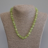 Necklace with Chrysolite Olivine - Faceted Beads, diameter about 9.5×8 mm, seed beads about 3 mm, length about 50 mm, with clasp