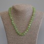 Chrysolite Olivine Bead Necklace, smooth beads, 8 mm diameter +/-, length 50 mm +/- with clasp