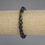 Bracelet with natural stone, Silver Obsidian facets, diameter 8×7 mm, length 18 cm ±