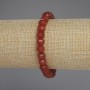 Carnelian Faceted Rondelle Bracelet, 8x6 mm, 18 cm +/- Stretch