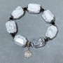 Chalcedony bracelet with faceted rondelle beads, diameter 20x15 mm, length 18 cm ± stretch