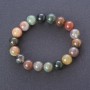 Jasper bracelet, multicolor smooth round bead, diameter 8.5 mm (stretch)