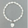 Bracelet with mother-of-pearl 'Grain', diameter 9×6 mm, length 18 cm, stretch bracelet