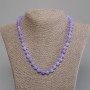 Aquamarine Necklace with Smooth Beads, 8 mm diameter, 50 cm length, with clasp