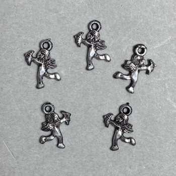 AUCTION! 0.5 kg packaging Pendant 'Cupid' plastic, dark silver color, size 17 x 14 x 2 mm +/- hole, hole diameter 2 mm