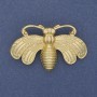 Butterfly Brooch in Matte Gold Color, Golden Metal, 50x33mm+