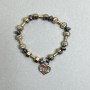 Hematite bracelet, dumbbell 20x7 mm +-, faceted rondel 8x4 mm +-, length 18 cm stretch