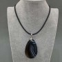Agate Pendant 57×40 mm ± (assorted sizes) on a rubber cord, length 60 cm + 5 cm extender chain