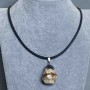 Jasper Pendant 40×22 mm (±) on a rubber cord, length 60 cm with a 5 cm extender chain