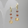 Earrings Citrine Cylinder 9x6 mm + Hessonite (Yellow Garnet) Cube 4 mm +, Length 42 mm +