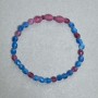 Stretch bracelet with faceted tourmaline beads 8x6 mm and 6x5 mm, and apatite bead 6x5 mm, 18 cm length