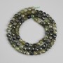 Green Tourmaline Beads, Faceted Cube 4x4 mm, Length 39 cm+- on Thread