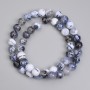 Dragon Vein Agate Beads, Smooth Round 8mm, 37 cm on Thread